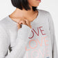 Ideology Women's Love Graphic Long-Sleeve Pullover Gray Size Medium