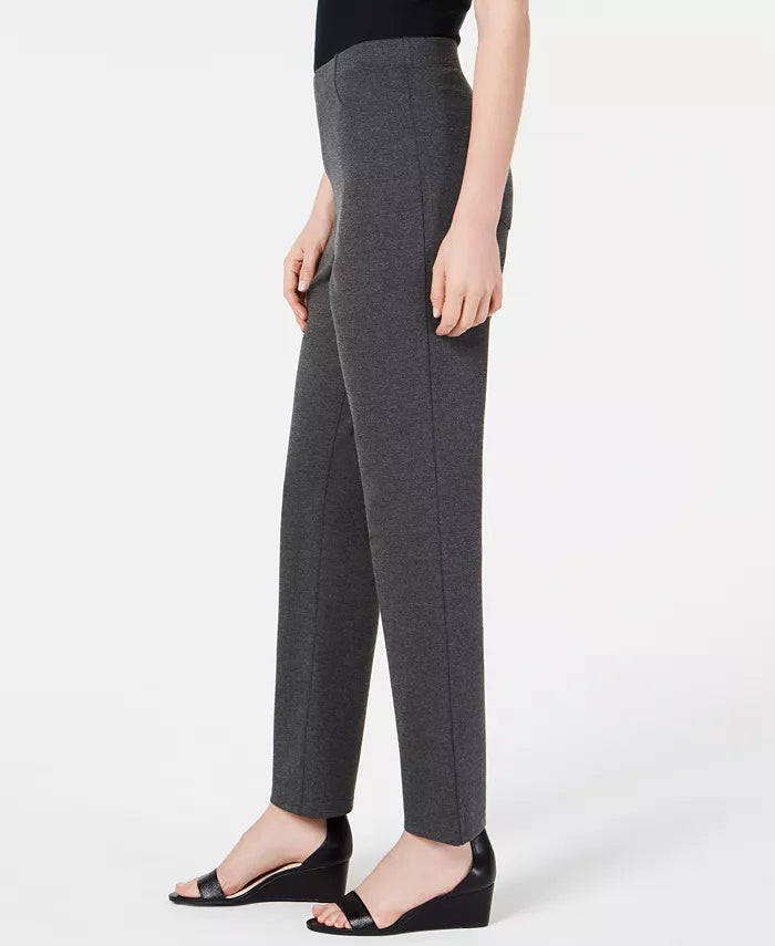 Karen Scott Women's Sport Pull-On Straight-Leg Pants Charcoal Size Extra Large