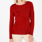 Karen Scott Women's Button-Shoulder Sweater Medium Red Size Extra Small