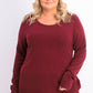 Karen Scott Women's Button-Shoulder Sweater Merlot Size Petite Medium