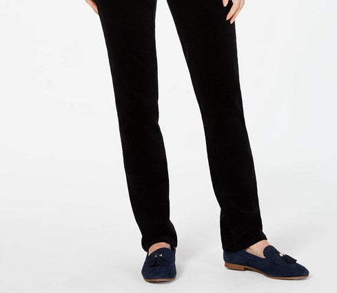 Charter Club Women's Lexington Corduroy Tummy-Control Pants Black Size 14