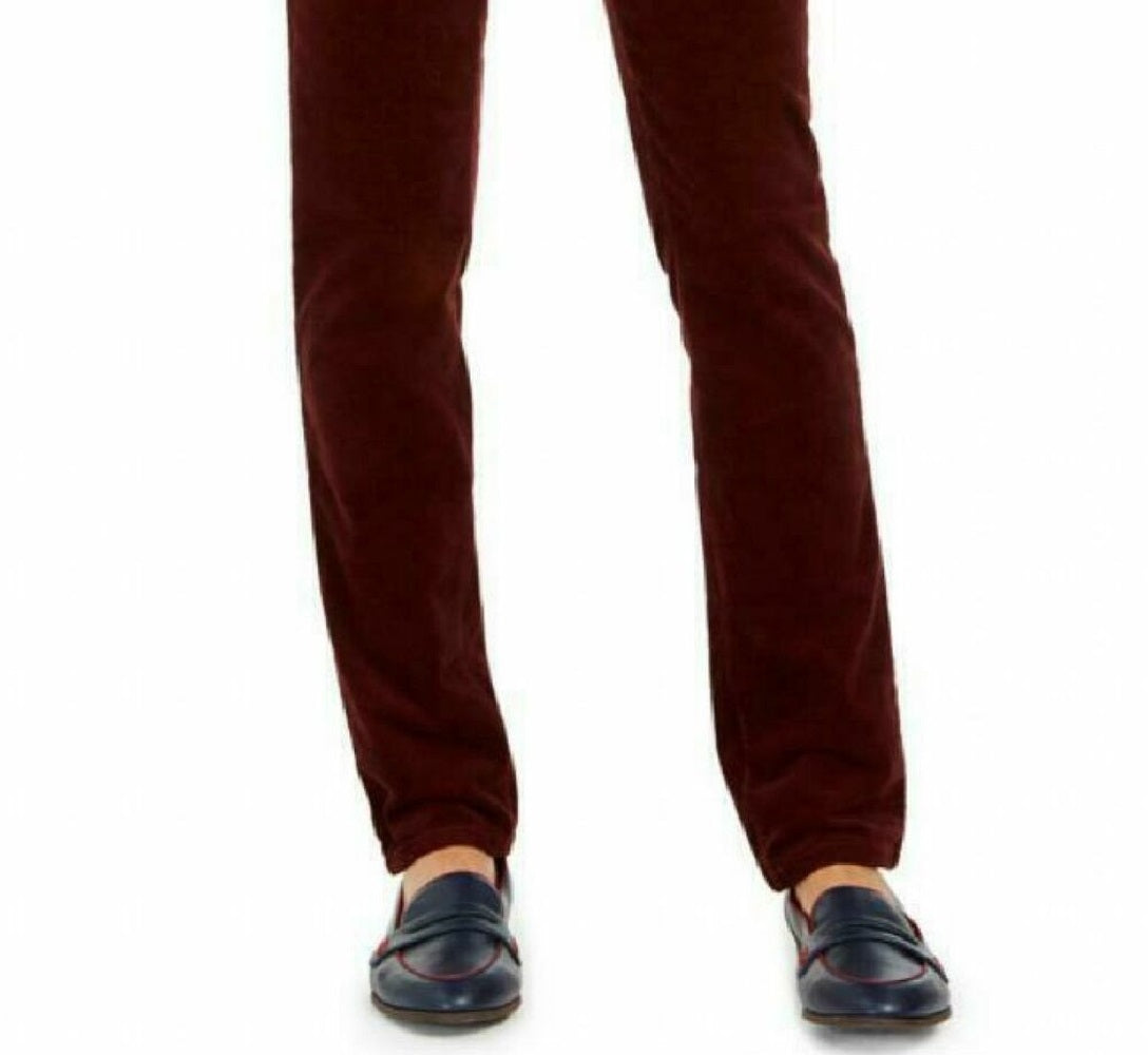 Charter Club Women's Petite Lexington Straight-Leg Corduroy Pants Marron Size 14 P