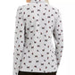 Karen Scott Women's Cat & Bow Printed Turtleneck Top Grey Size X-Large