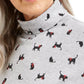 Karen Scott Women's Cat & Bow Printed Turtleneck Top Grey Size X-Large