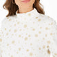 Karen Scott Women's Snowy Glory Mock Neck Top Black Size Large