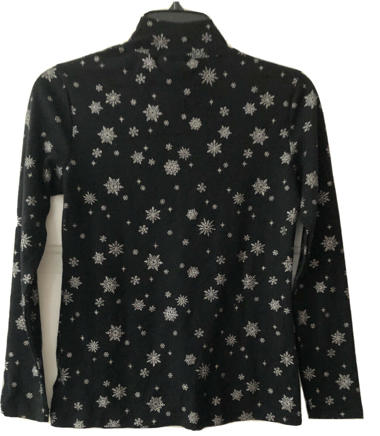 Karen Scott Women's Snowy Glory Mock Neck Top Black Size Petite Small