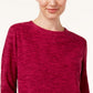 Karen Scott Women's Sport Space-Dye Microfleece Top Pink Size Large