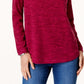 Karen Scott Women's Sport Space-Dye Microfleece Top Pink Size Large