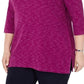 Karen Scott Women's Plus Size Marled Microfleece Top Purple Size 2 Extra Large