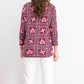 Charter Club Women's Tile-Print Top Red Size Large