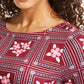 Charter Club Women's Tile-Print Top Red Size Small