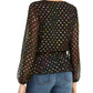 INC International Concepts Women's Rainbow Clip-Dot Wrap Top Black Size Extra Small