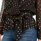 INC International Concepts Women's Rainbow Clip-Dot Wrap Top Black Size Extra Small