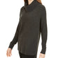 Style & Co Women's Mixed Stitch Ribbed Turtleneck Tunic Sweater Grey Size Small