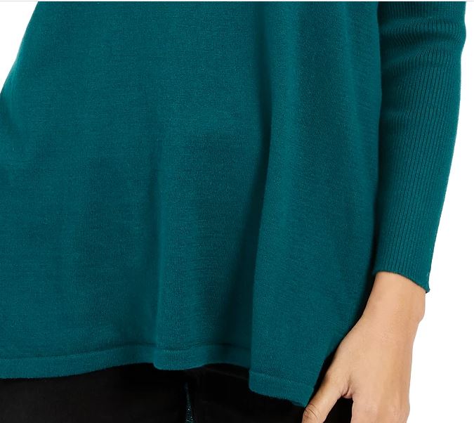 Style & Co Women's V Neck Tunic Sweater Green Size X-Large