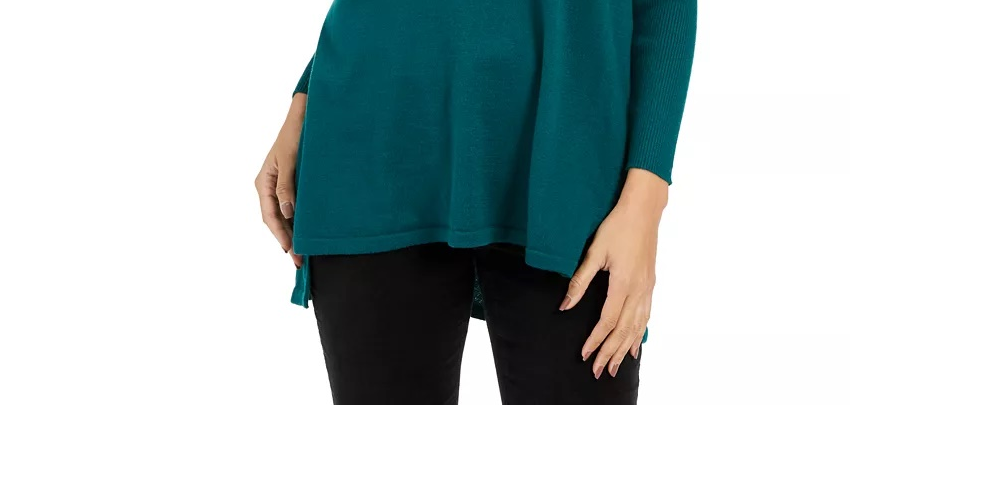 Style & Co Women's V-Neck Tunic Sweater Red Size Large