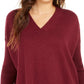 Style & Co Women's V-Neck Tunic Sweater Red Size XX-Large