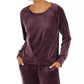 Ideology Women's Pleated Velour Sweatshirt Purple Size Small