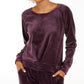 Ideology Women's Pleated Velour Sweatshirt Purple Size Small