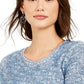 Style & Co Women's Textured Eyelash Sweater Blue Size XX-Large