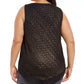Alfani Women's Plus Size Metallic-Threaded V-Hem Top Black Size Extra Large