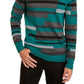 Alfani Men's Textured Striped V-Neck Sweater Green Size Large