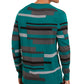 Alfani Men's Textured Striped V-Neck Sweater Green Size Large