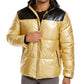 Alfani Men's Colorblocked Hooded Puffer Coat Yellow Size Medium