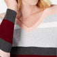 Karen Scott Women's Emma Cotton Striped Sweater Medium Red Size Petite Extra Large