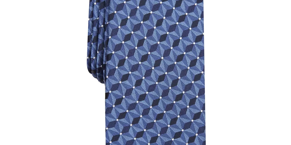 Alfani Men's Slim Geometric Tie Dark Blue Size Regular