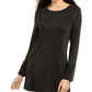 Alfani Women's Glitter-Knit Tunic Sweater Black Size Extra Small