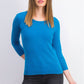 Maison Jules Women's Ribbed Crew Neck Sweater Blue Size Large