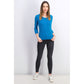 Maison Jules Women's Ribbed Crew Neck Sweater Blue Size Large