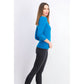Maison Jules Women's Ribbed Crew Neck Sweater Blue Size Large