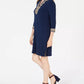 Charter Club Women's Braided-Trim Shift Dress Blue Size Extra Large