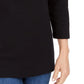 Karen Scott Women's Grommet Trim Cotton Top Black Size Small