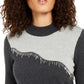 Alfani Women's Asymmetrical Beaded Sweater Dark Gray Size Medium