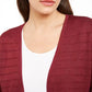 Alfani Women's Metallic Open-Front Cardigan Red Size Small