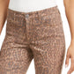 Style & Co Women's Curvy-Fit Skinny Printed Jeans Red Size 10