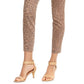 Style & Co Women's Curvy-Fit Skinny Printed Jeans Beige Size 14