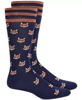 Bar III Men's Fox Socks Blue Size Regular