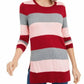Maison Jules Women's Striped Sweater Bright Red Size Large