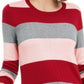 Maison Jules Women's Striped Sweater Bright Red Size Large