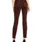 INC International Concepts INCEssentials Tiger Print Skinny Jeans Brown Size 2