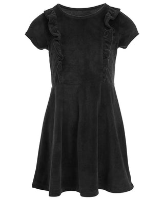 Epic Threads Toddler Girls Ruffle-Front Velvet Dress Black Size 4T