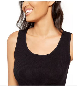 Alfani Women's Sleeveless Scoop Neck Sweater Black Size Large