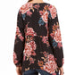 Style & Co Women's Printed Handkerchief-Hem Peasant Top Black Size Small