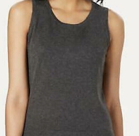 Charter Club Women's Sleeveless Crew Neck Sweater Grey Size Medium
