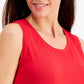 Charter Club Women's Sleeveless Crew-Neck Sweater  Red Size Small