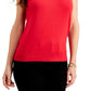 Charter Club Women's Sleeveless Crew-Neck Sweater  Red Size Small